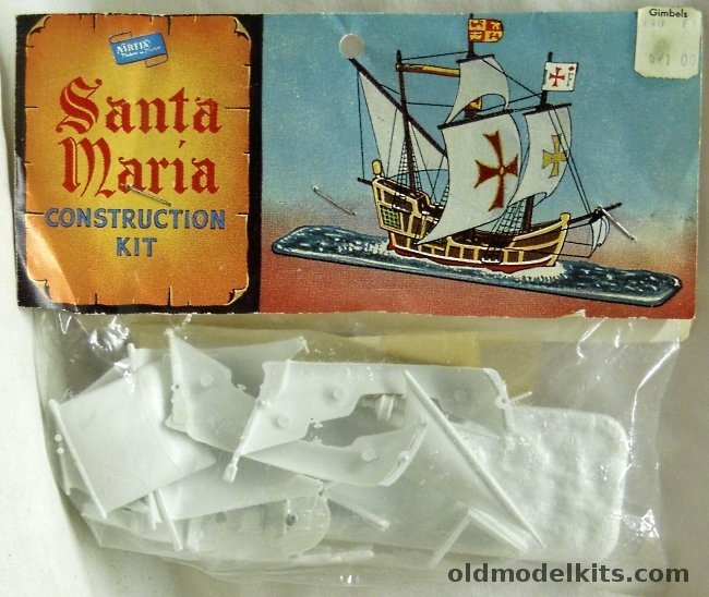 Airfix Santa Maria With Sails Bagged - Type One Logo plastic model kit